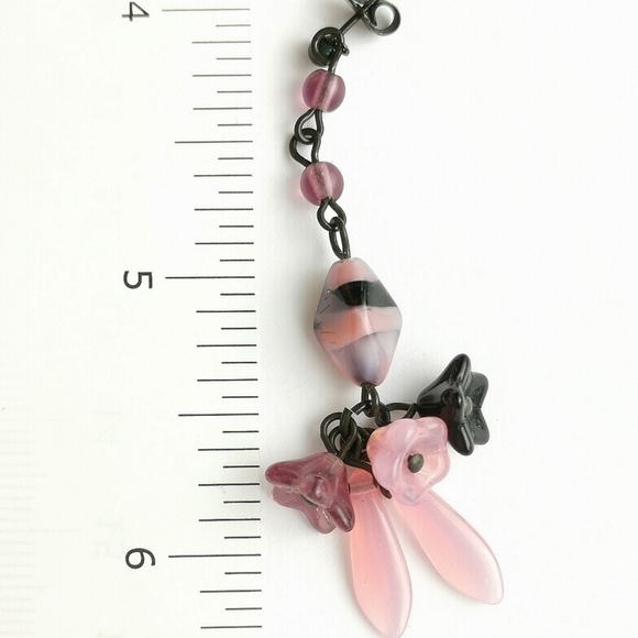 Vintage 2pc set Czech hand made bead necklace earring set - Picture 5 of 6